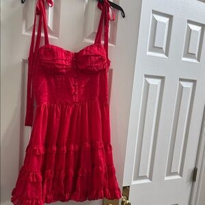 Red Ruffled Mini Dress